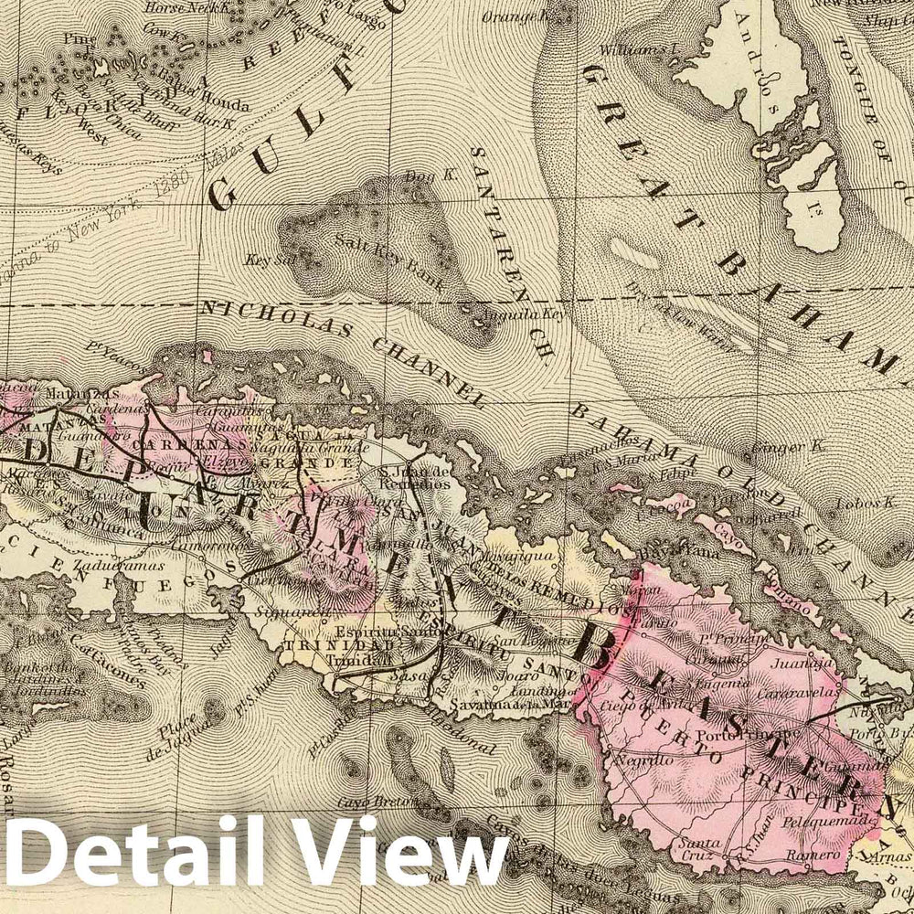 Historic Map : 1880 Cuba. - Vintage Wall Art