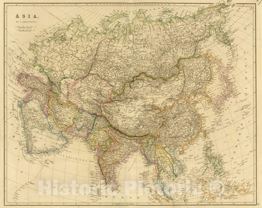 Historic Map : 1832 Asia. v1 - Vintage Wall Art