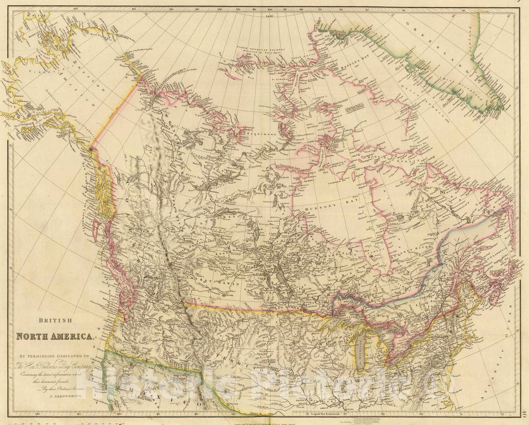 Historic Map : 1837 British North America. - Vintage Wall Art