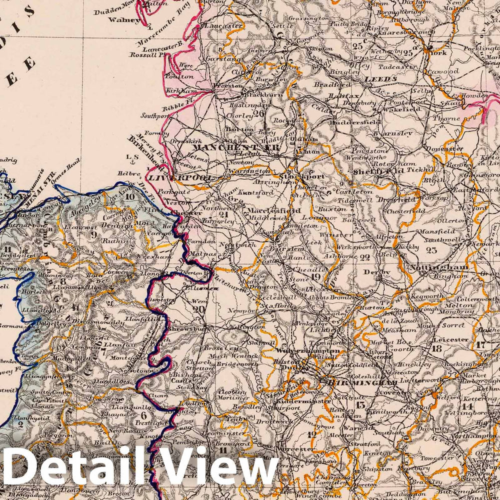 Historic Map : 1855 England, Wales. - Vintage Wall Art