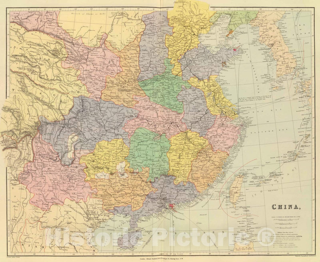 Historic Map : 1901 China. v2 - Vintage Wall Art