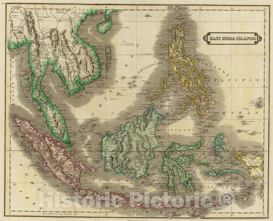 Historic Map : Indonesia; Philippines, Southeast Asia, East Indies 1831 E. India Islands. , Vintage Wall Art