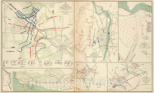 Historic Map : Military Atlas - 1895 Stone's River Before Murfreesborough. - Vintage Wall Art