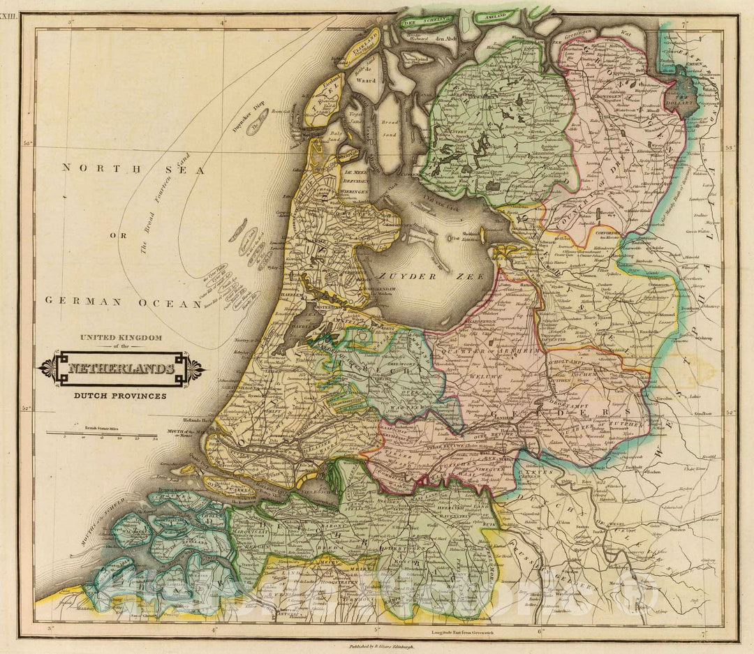 Historic Map : 1831 Netherlands. - Vintage Wall Art