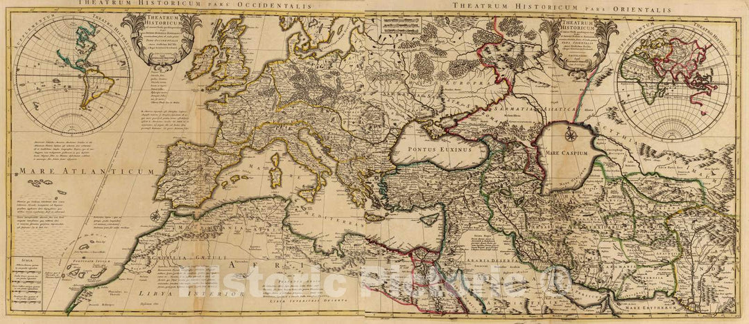 Historic Map : Rome, Eastern Hemisphere 1742 Composite: Imperii Romani. , Vintage Wall Art