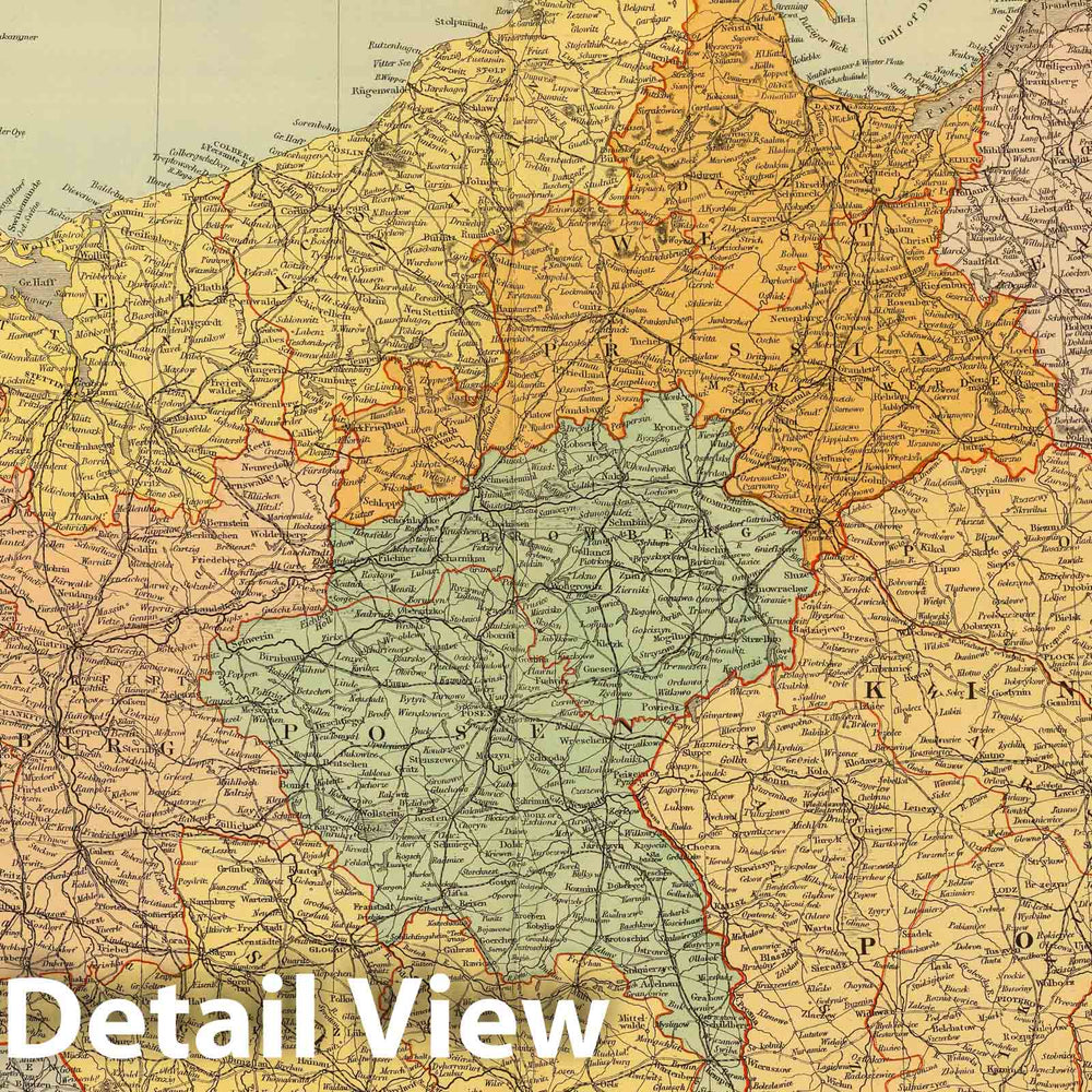 Historic Map : 1901 German Empire E, Poland. - Vintage Wall Art