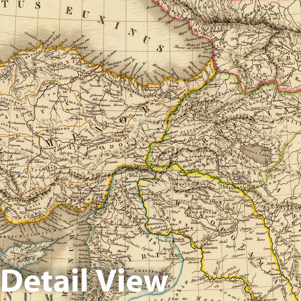 Historic Map : Syria; Turkey, Middle East 1822 Asie-Mineure, Armenie, Syrie, Mesopotamie, Caucase. , Vintage Wall Art