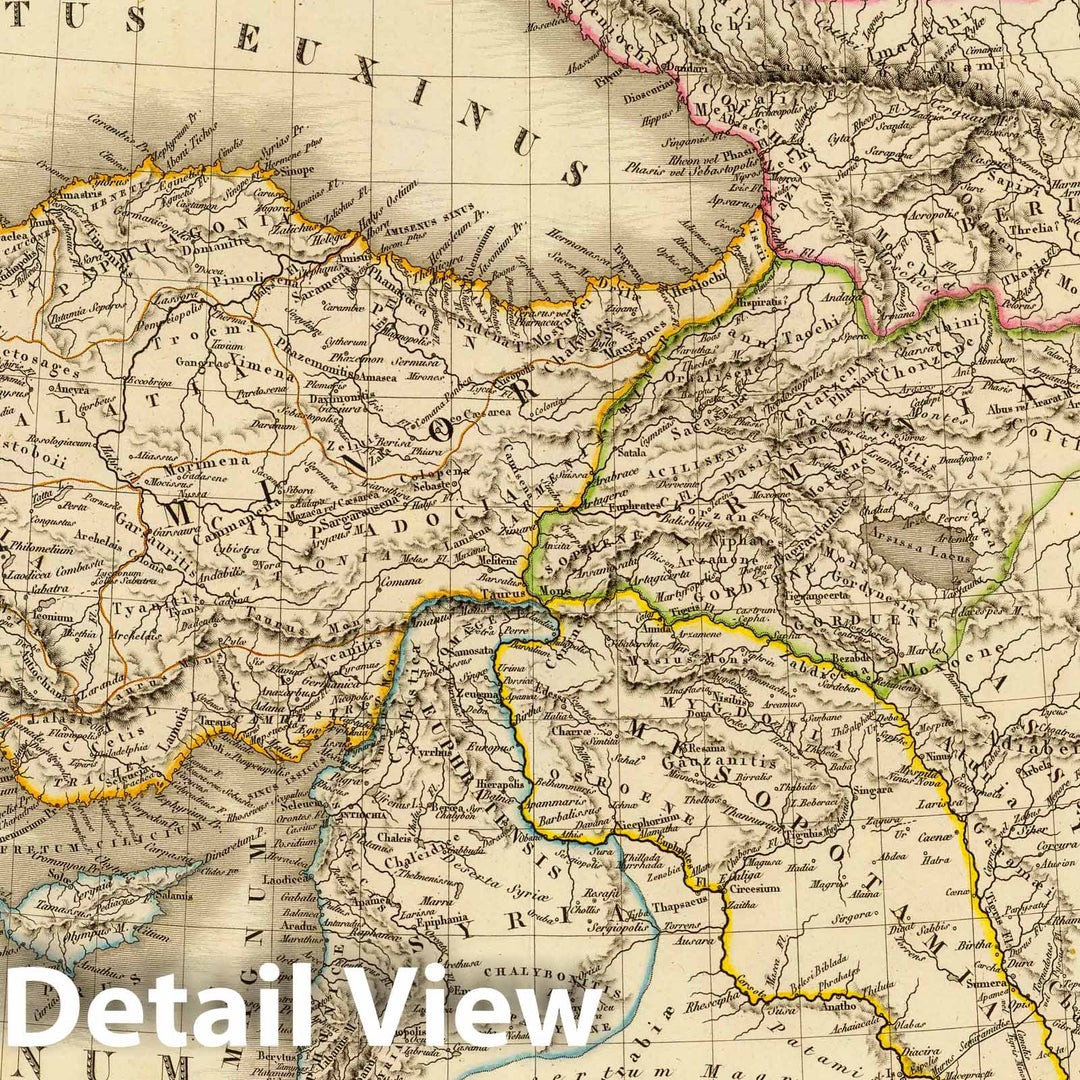 Historic Map : Syria; Turkey, Middle East 1822 Asie-Mineure, Armenie, Syrie, Mesopotamie, Caucase. , Vintage Wall Art