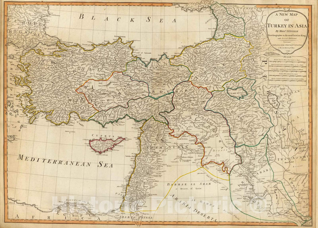 Historic Map : 1794 Turkey in Asia. v2 - Vintage Wall Art