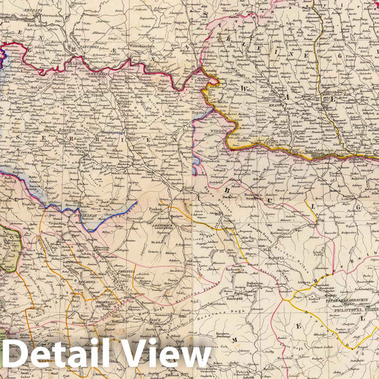 Historic Map : Romania; Turkey, Balkan Peninsula 1855 Composite: Europaischen Turkei. , Vintage Wall Art