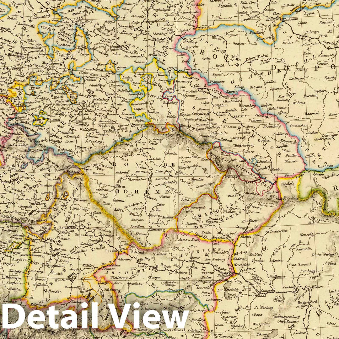 Historic Map : Austria; Germany, Europe, Central 1826 Empire d'Allemagne, Hongrie, Gallicie, Prusse, Provinces-Unies de Pays-Bas; en 1789. , Vintage Wall Art