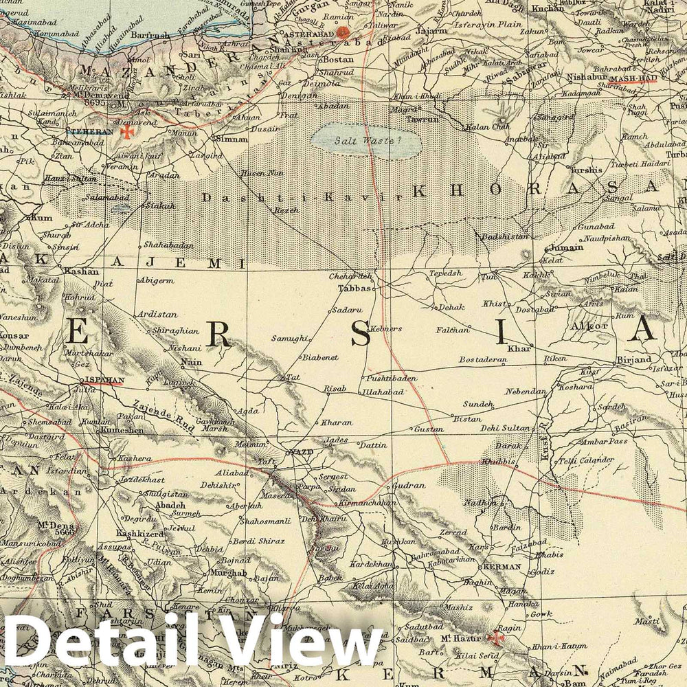 Historic Map : 1883 Persia. - Vintage Wall Art