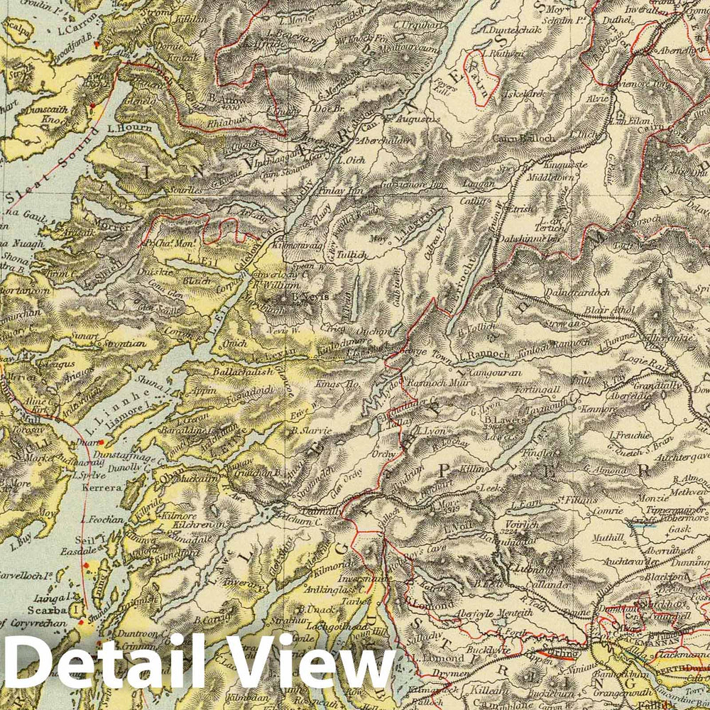 Historic Map : 1883 Scotland. v2 - Vintage Wall Art