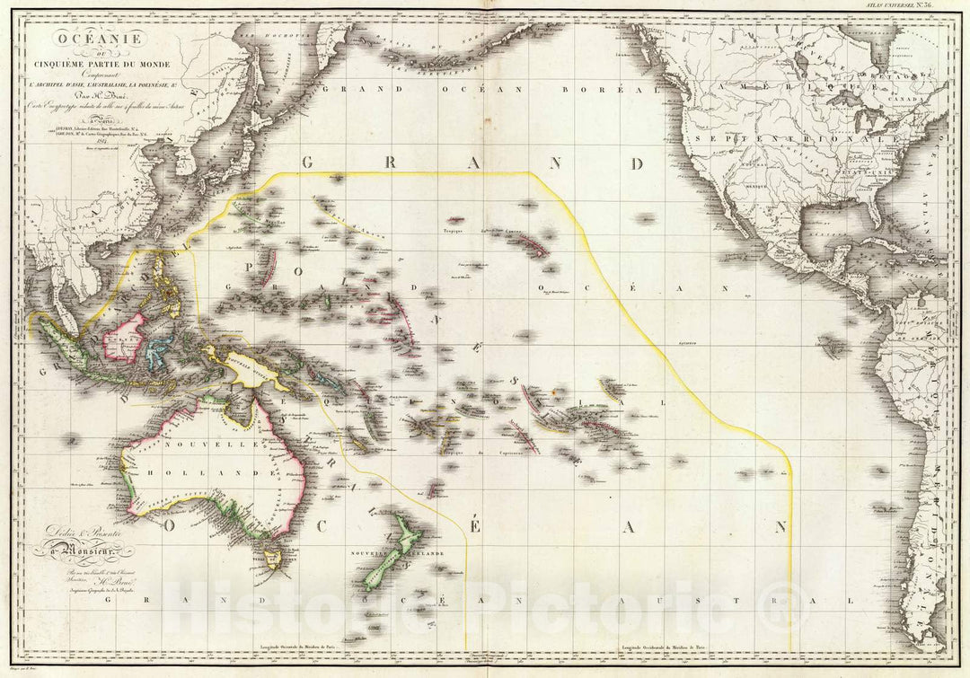 Historic Map : 1814 Oceanie. - Vintage Wall Art