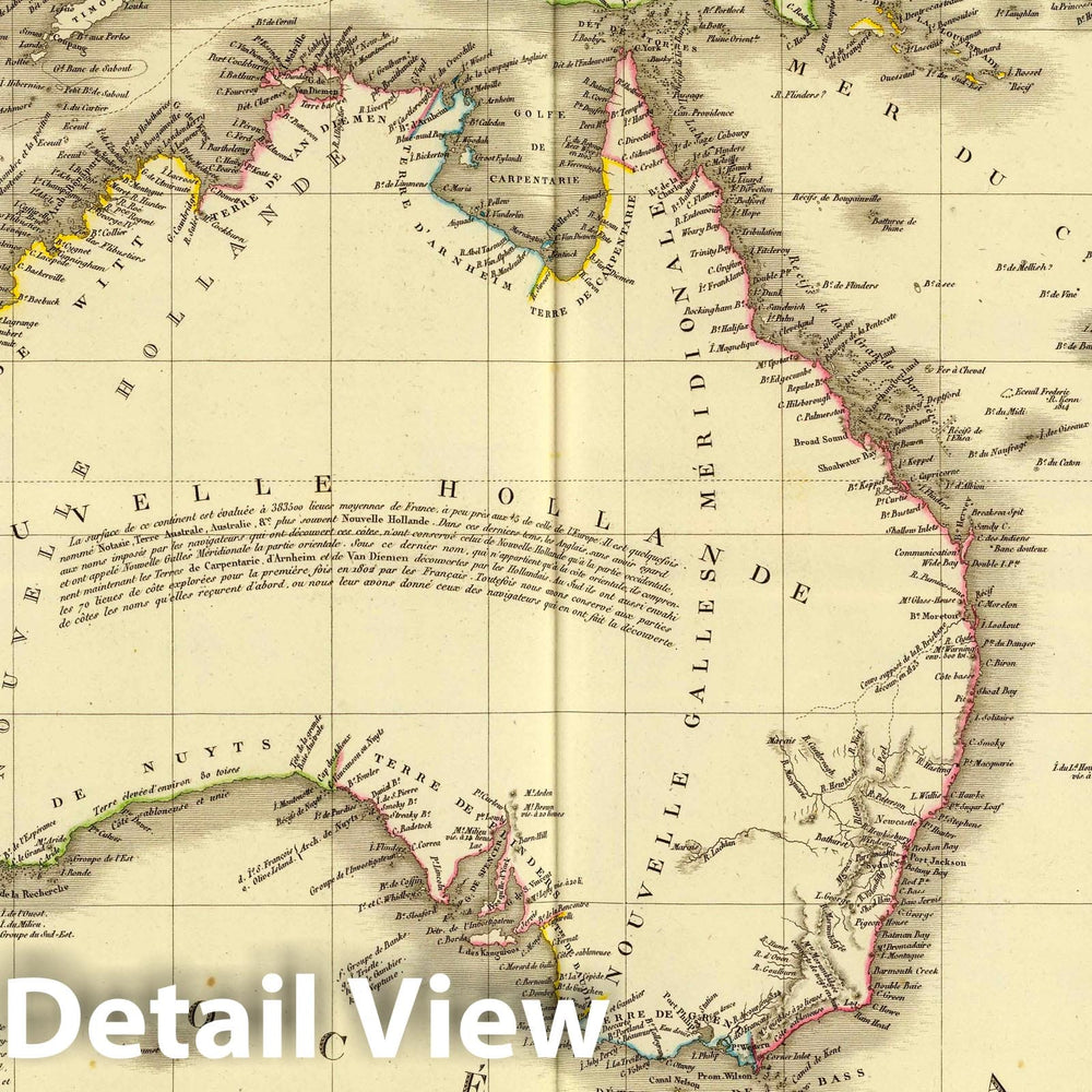 Historic Map : Australia; New Zealand, 1826 Australie. , Vintage Wall Art