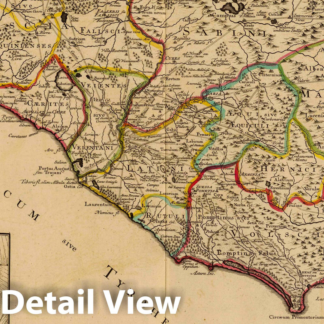 Historic Map : Italy , Rome (Italy), 1742 Italiae mediarum Tabula geographica. , Vintage Wall Art