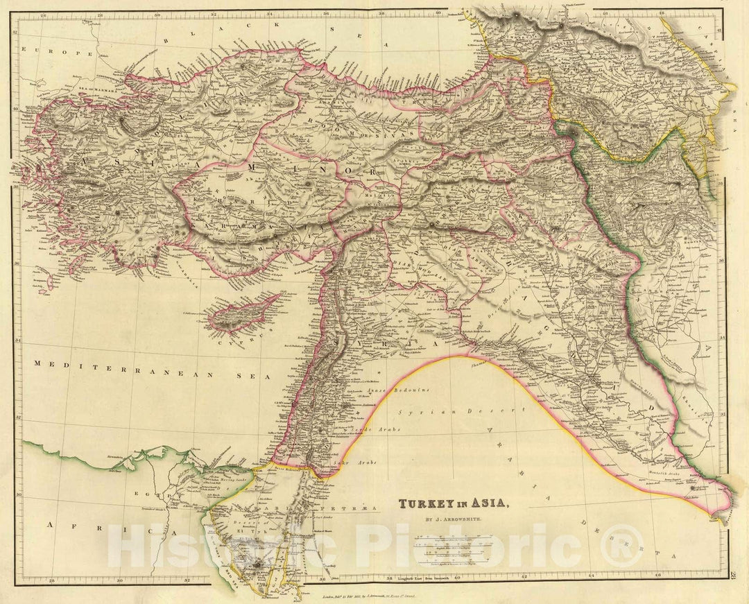 Historic Map : 1832 Turkey in Asia. v2 - Vintage Wall Art