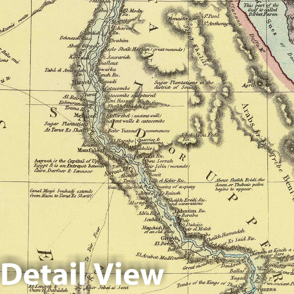 Historic Map : 1883 Egypt. - Vintage Wall Art