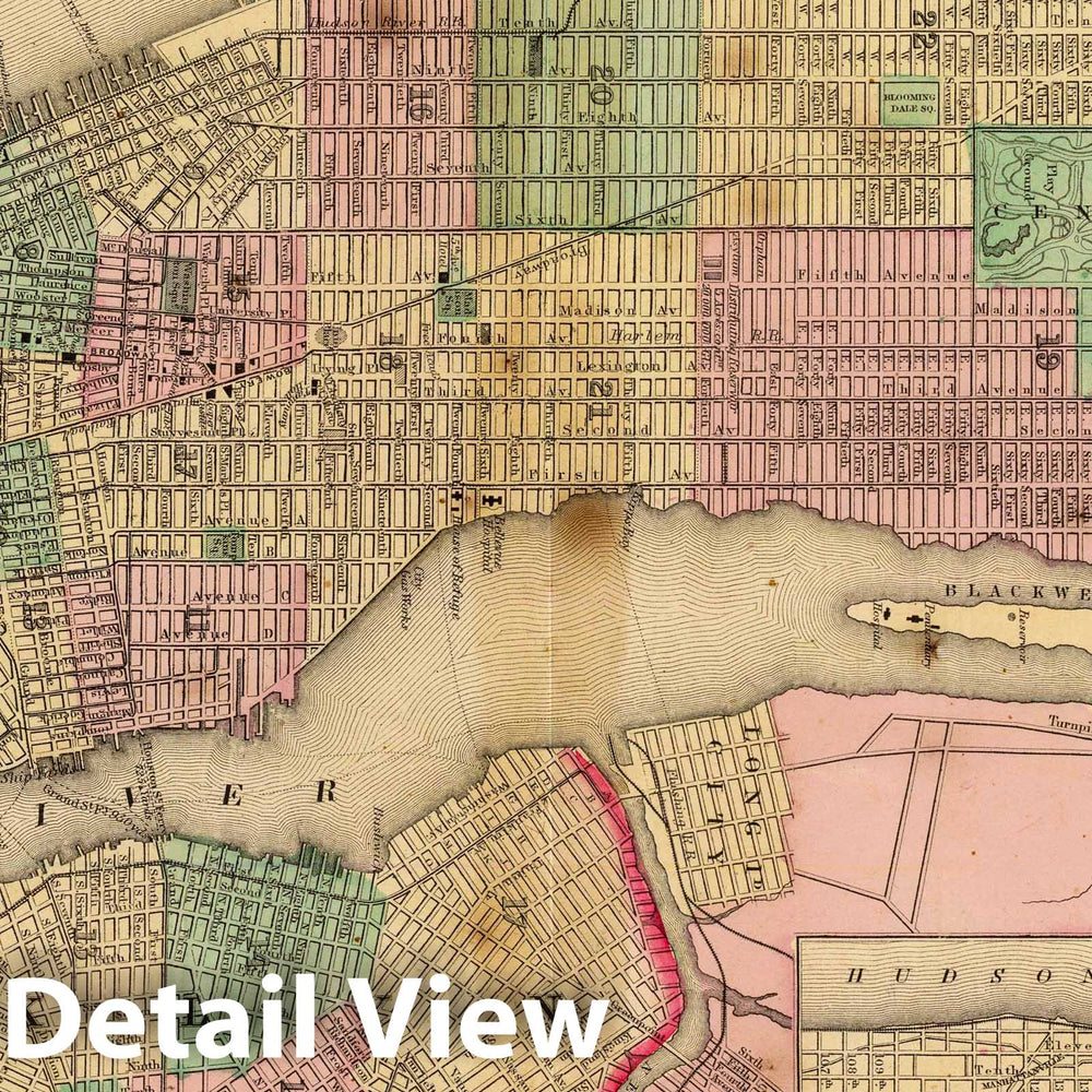 Historic Map : 1870 New York, Brooklyn. - Vintage Wall Art