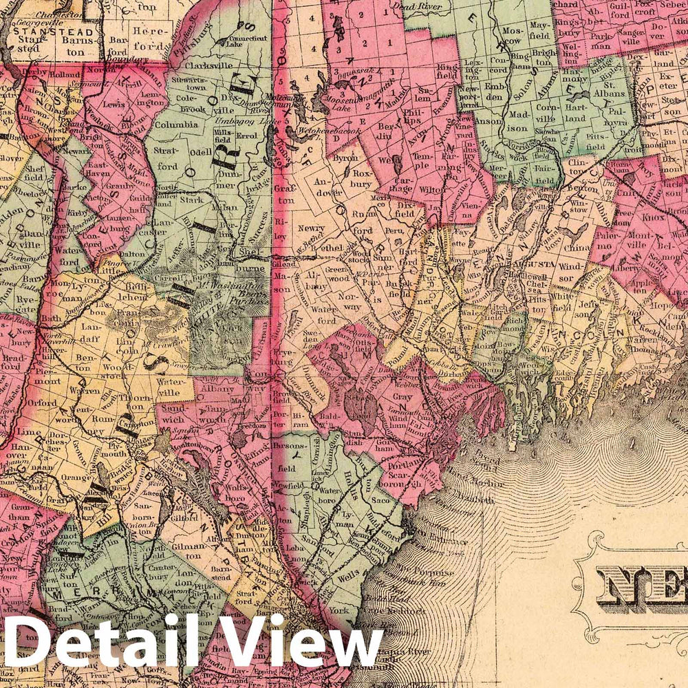 Historic Map : 1871 New England. - Vintage Wall Art