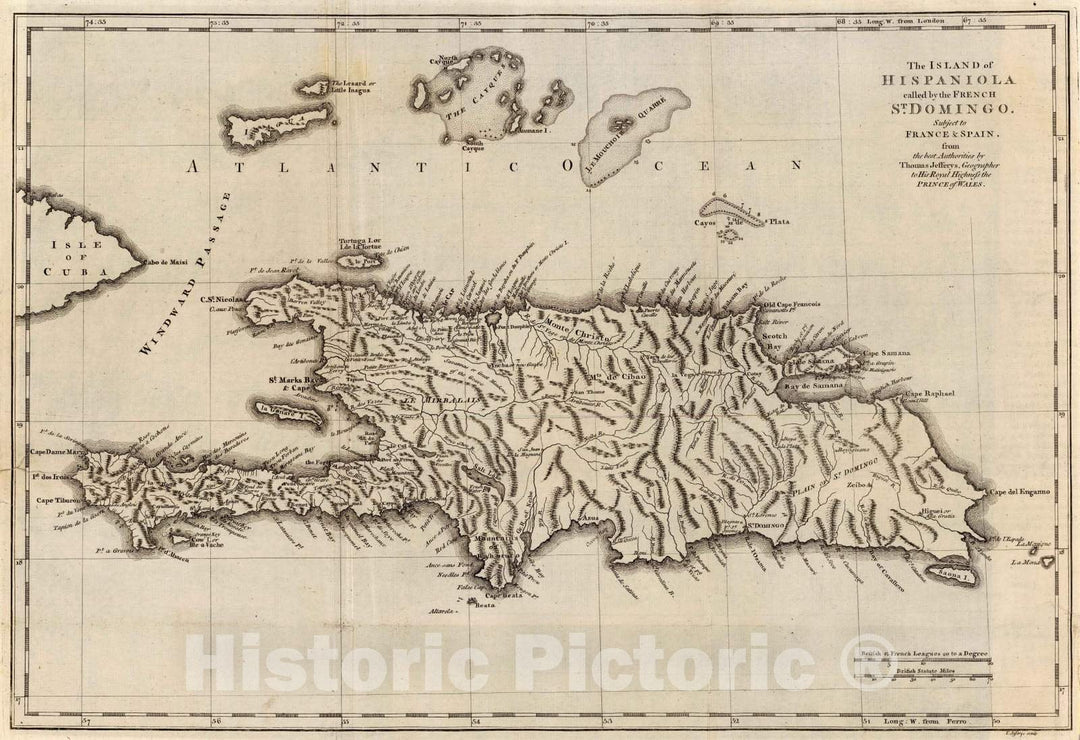 Historic Map : Geography Book - 1760 Hispaniola, St. Domingo. - Vintage Wall Art