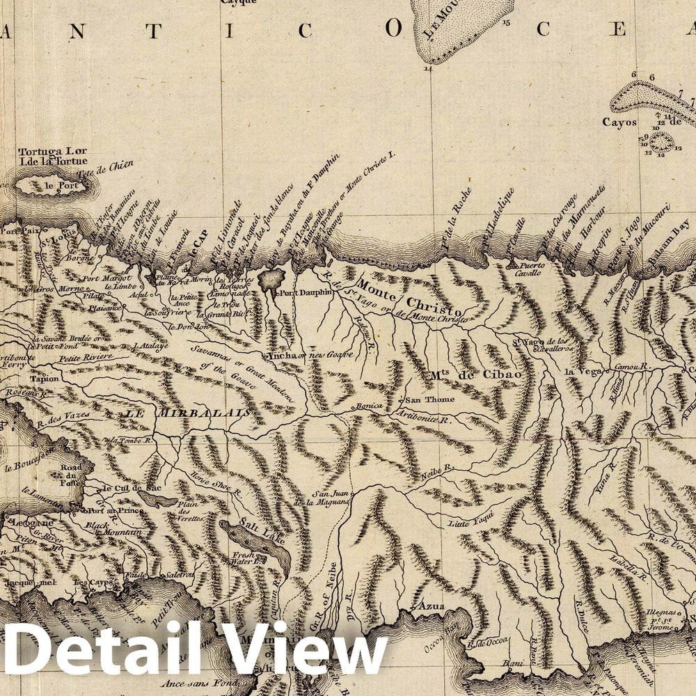 Historic Map : Geography Book - 1760 Hispaniola, St. Domingo. - Vintage Wall Art