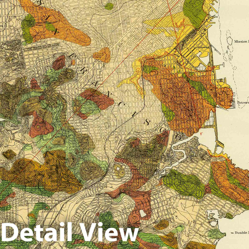 Historic Map : 1908 Geological map San Francisco. - Vintage Wall Art