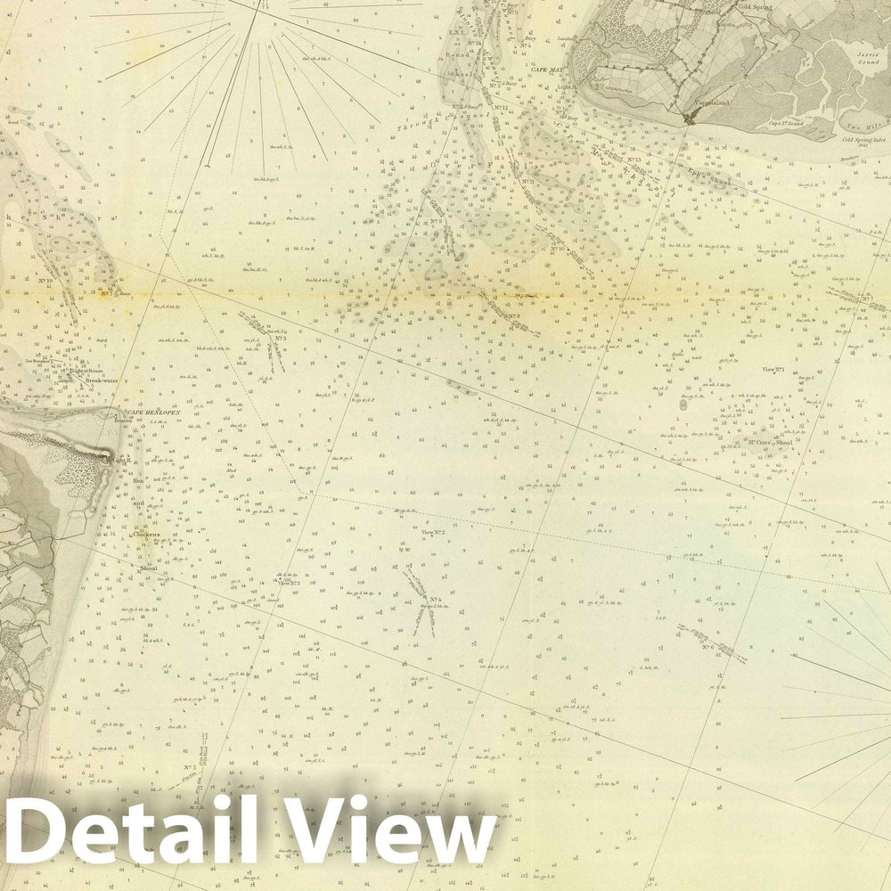 Historic Map : Chart Atlas - 1848 Delaware Bay, River 1. - Vintage Wall Art