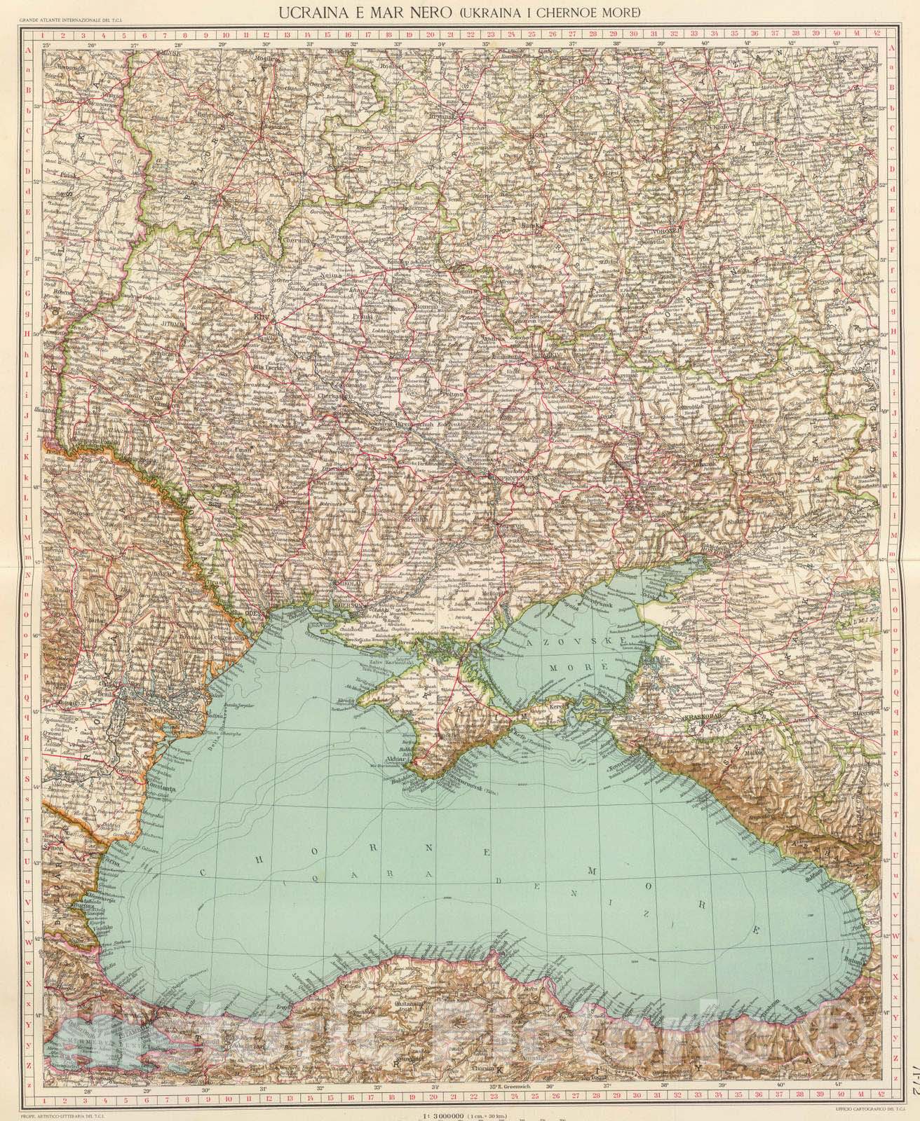 Historic Map : Moldova; Ukraine, Black Sea Region 1929 71-72. Ucraina, Mar Nero. , Vintage Wall Art