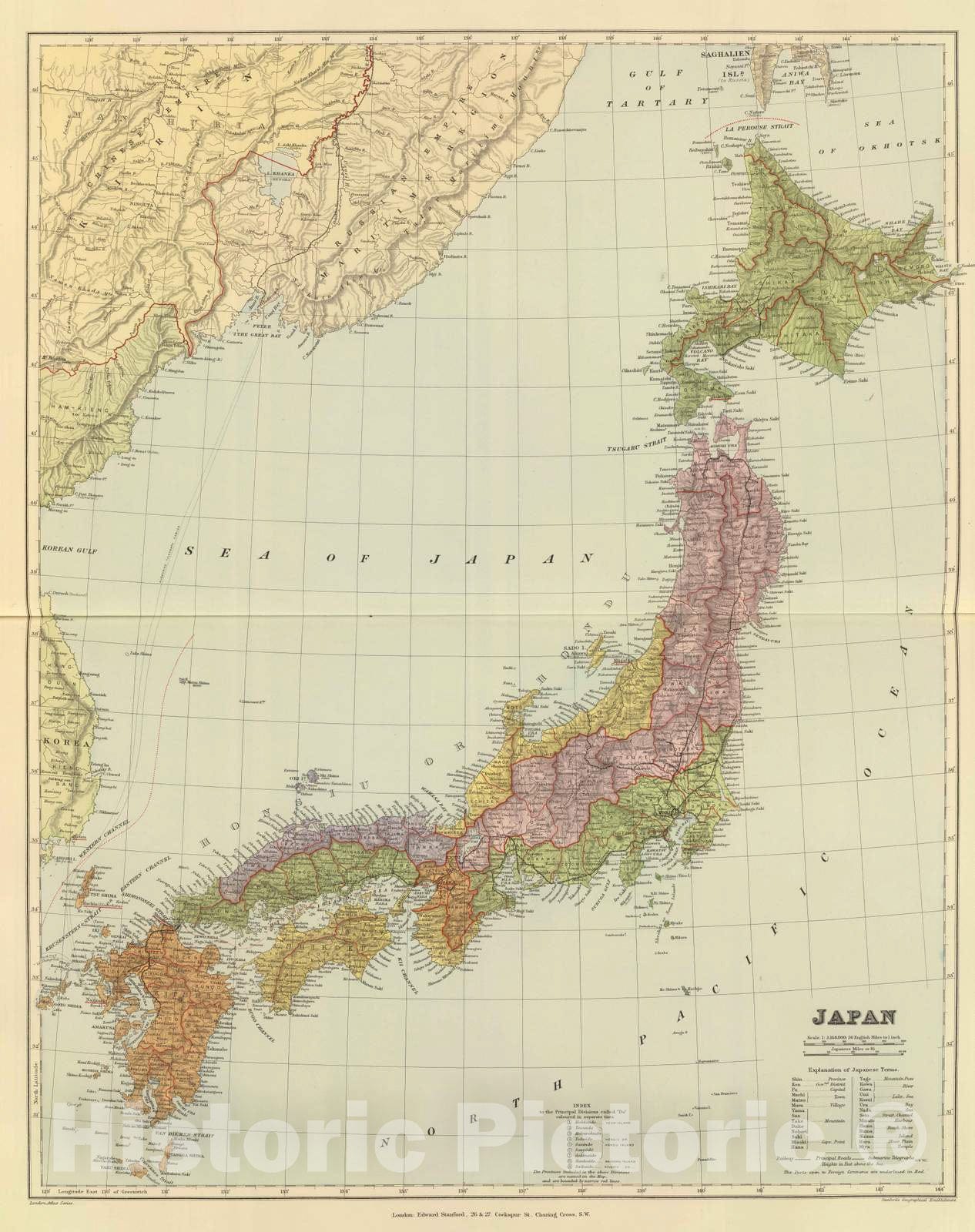 Historic Map : 1901 Japan. v2 - Vintage Wall Art