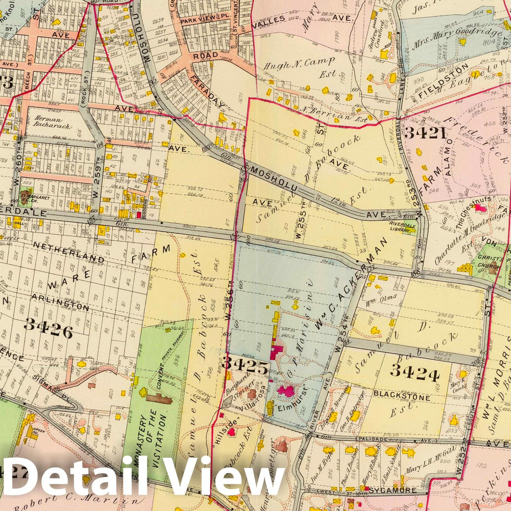 Historic Map : City Atlas - 1907 25. N.W. Bronx. - Vintage Wall Art