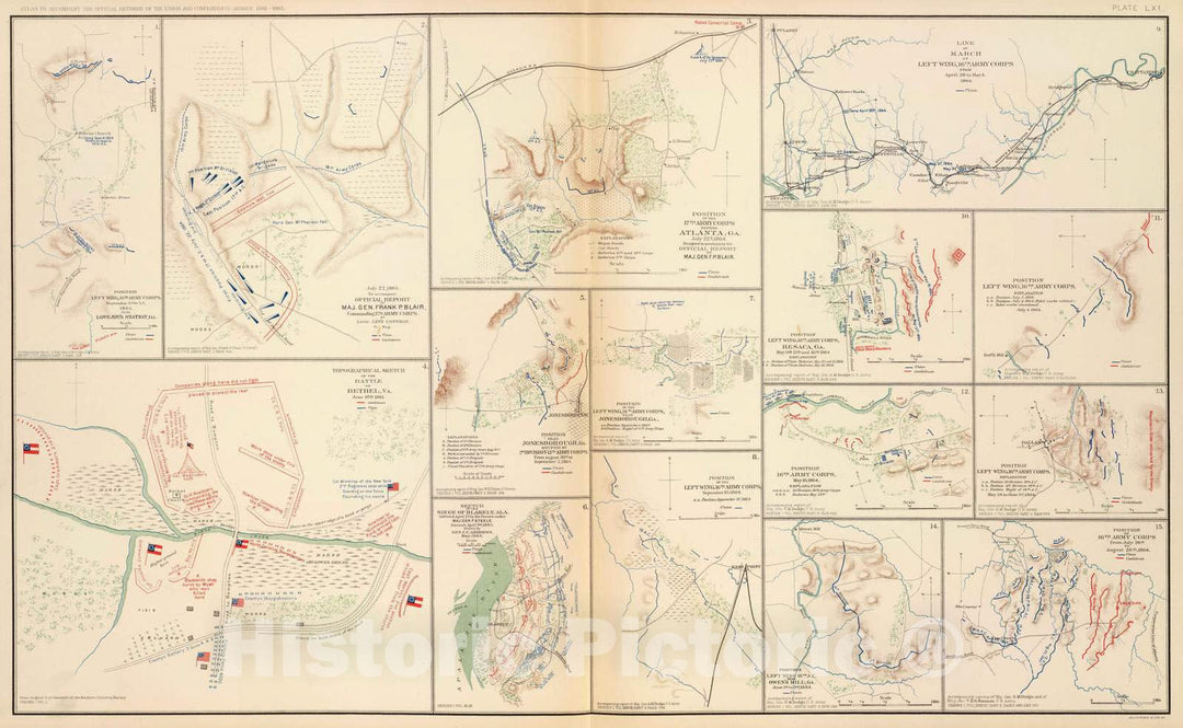 Historic Map : Alabama, Atlanta Region (Ga.) 1895 Bethel, Va. , Vintage Wall Art