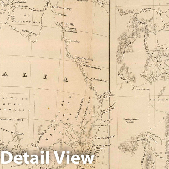 Historic Map : Exploration Book - 1845 Australia & New South Wales. - Vintage Wall Art