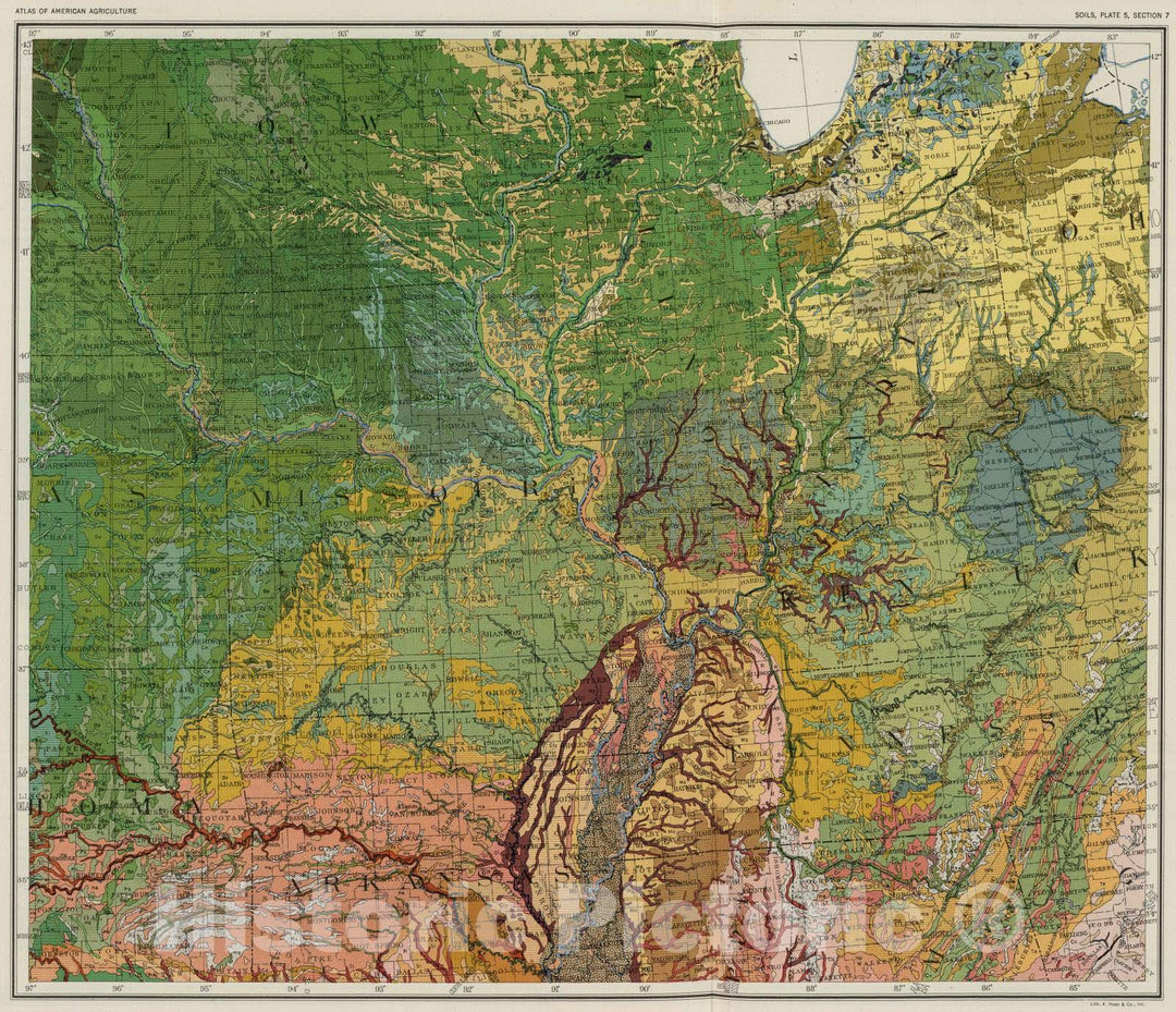 Historic Map : National Atlas - 1931 Soil Map of The United States, Section 7. Atlas of American Agriculture. - Vintage Wall Art