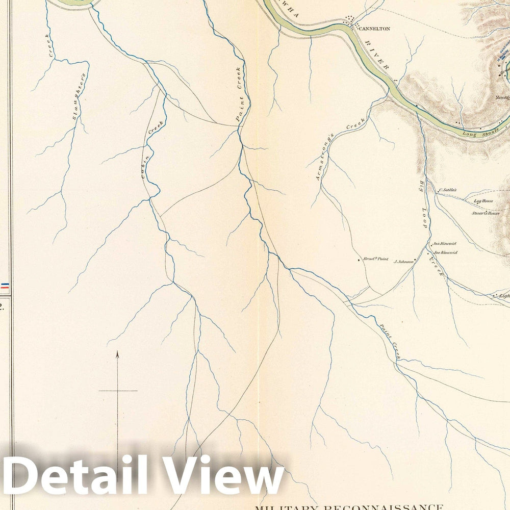 Historic Map : Military Atlas - 1895 Gauley Bridge. - Vintage Wall Art