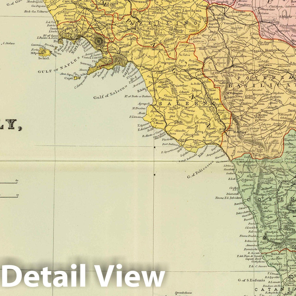 Historic Map : 1901 South Italy. - Vintage Wall Art