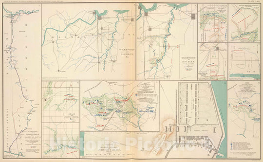 Historic Map : Military Atlas - 1895 Campaign: Sterling Price. - Vintage Wall Art