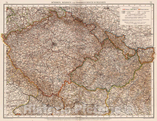 Historic Map : Czech Republic, 1905 Bohmen, Mahren und Osterreichisch-Schlesie , Vintage Wall Art