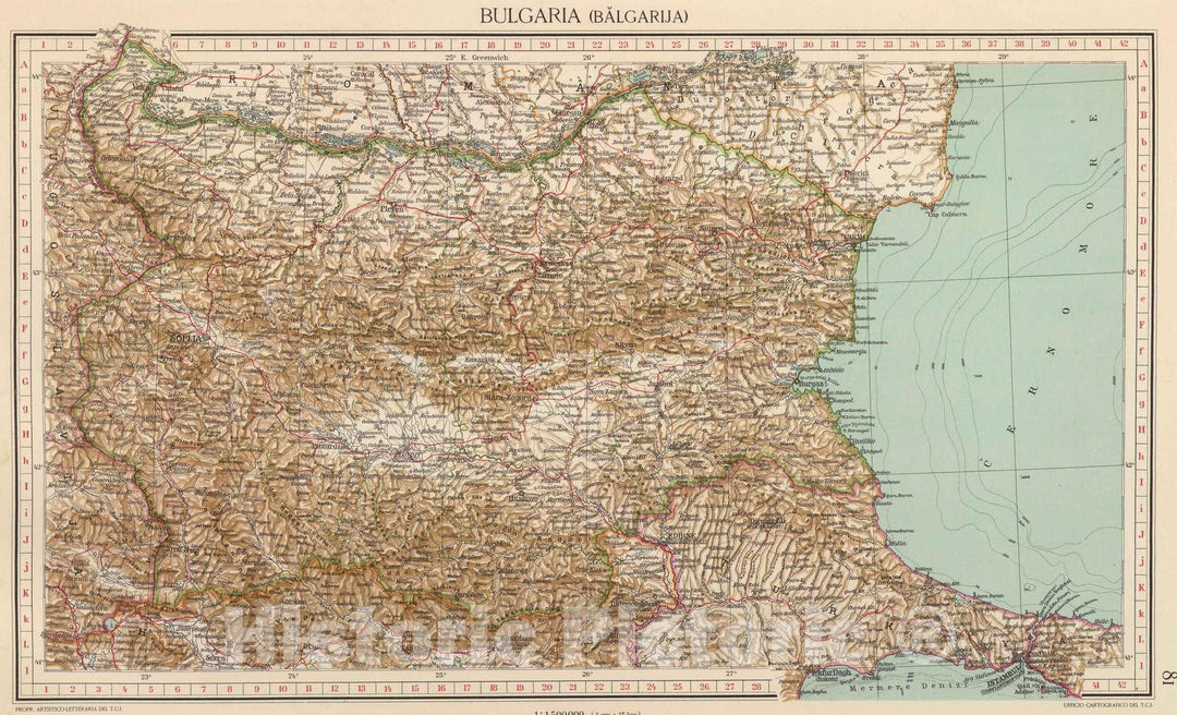 Historic Map : 1929 81. Bulgaria. - Vintage Wall Art