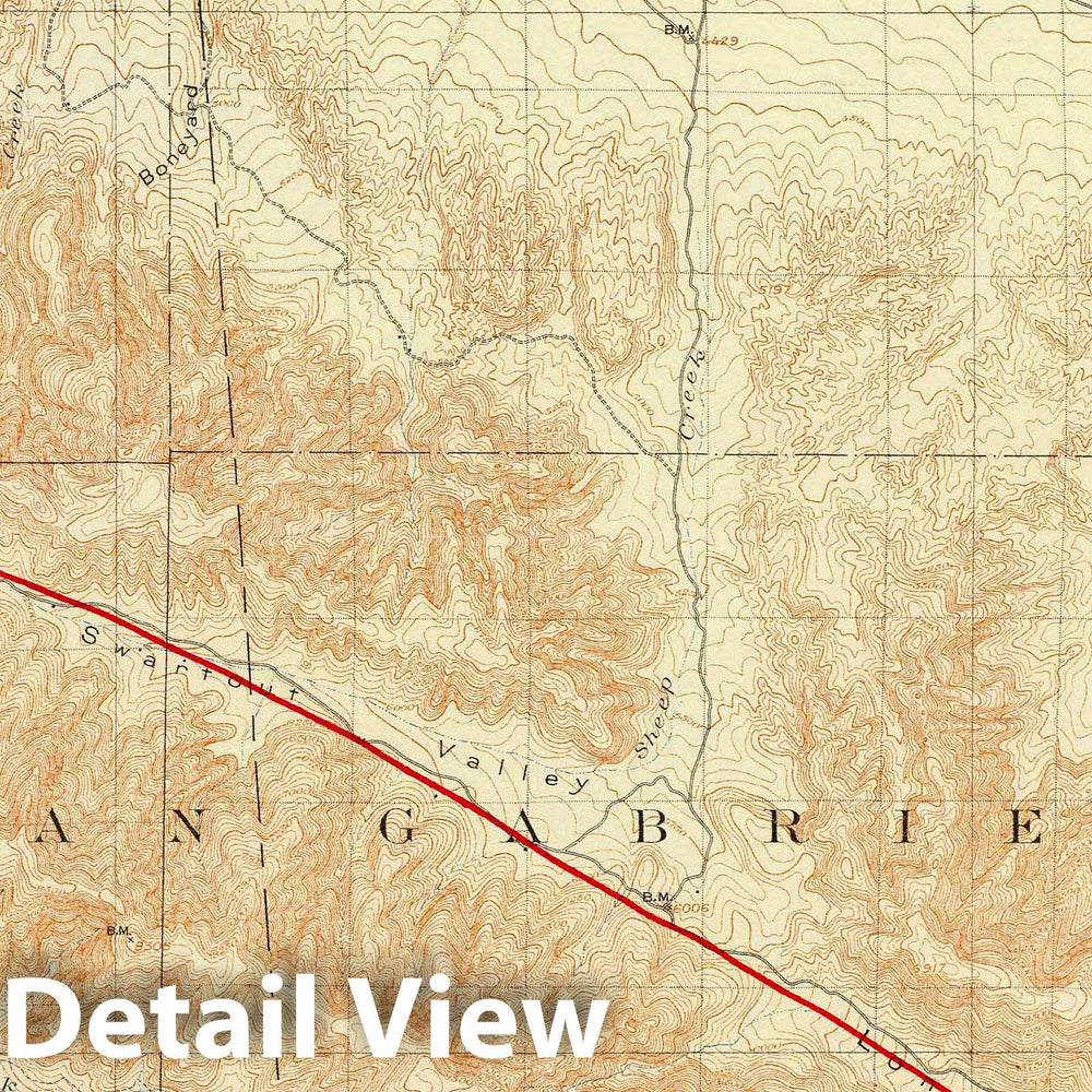 Historic Map : 1908 San Antonio Quadrangle Showing San Andreas Rift. - Vintage Wall Art