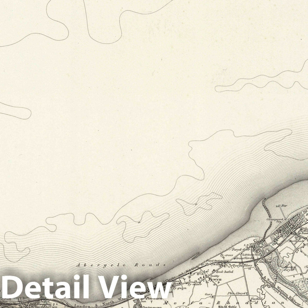 Historic Map : Ordnance Survey of England. (Revised New Series). 95 RHYL (Hills), 1898 Atlas - Vintage Wall Art