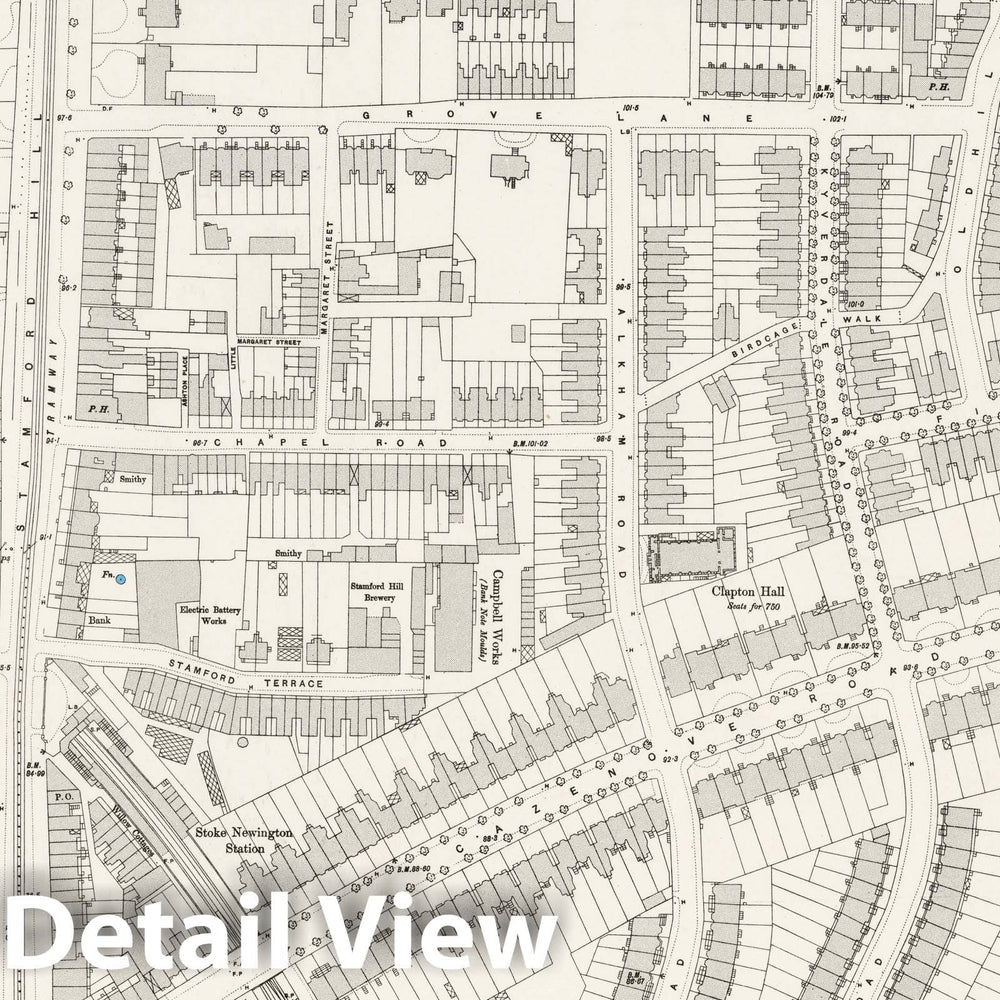 Historic Map : Ordnance Survey Maps, London, Five feet to The Mile. London Sheet III.77, 1895 City Atlas - Vintage Wall Art