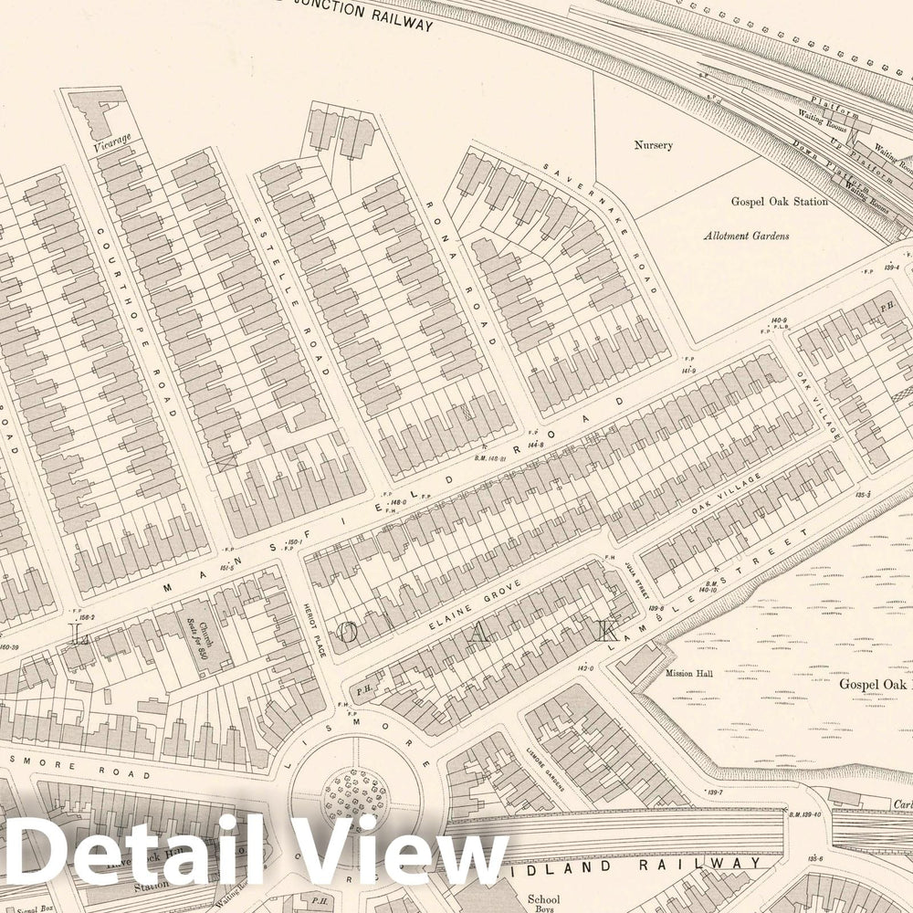 Historic Map : Ordnance Survey Maps, London, Five feet to The Mile. London Sheet III.91, 1895 City Atlas - Vintage Wall Art