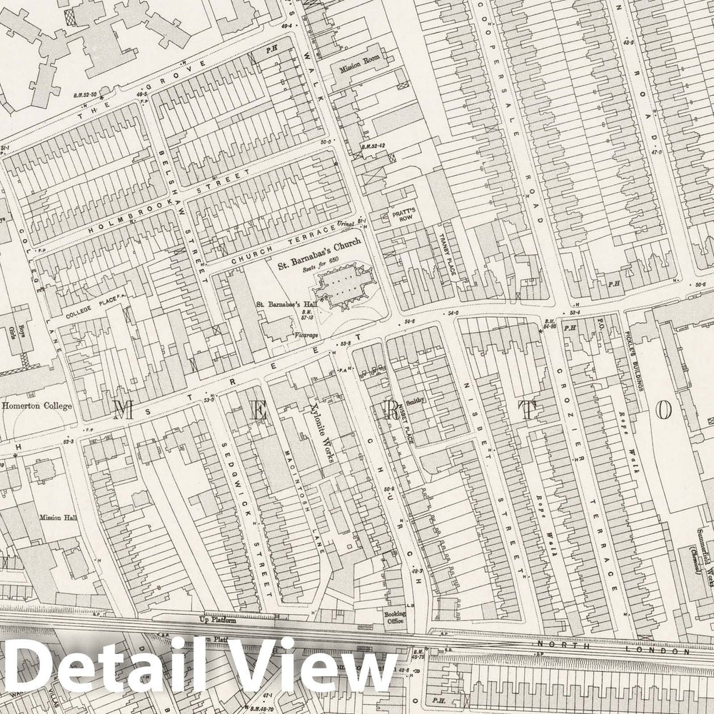 Historic Map : Ordnance Survey Maps, London, Five feet to The Mile. London Sheet VII.9, 1895 City Atlas - Vintage Wall Art