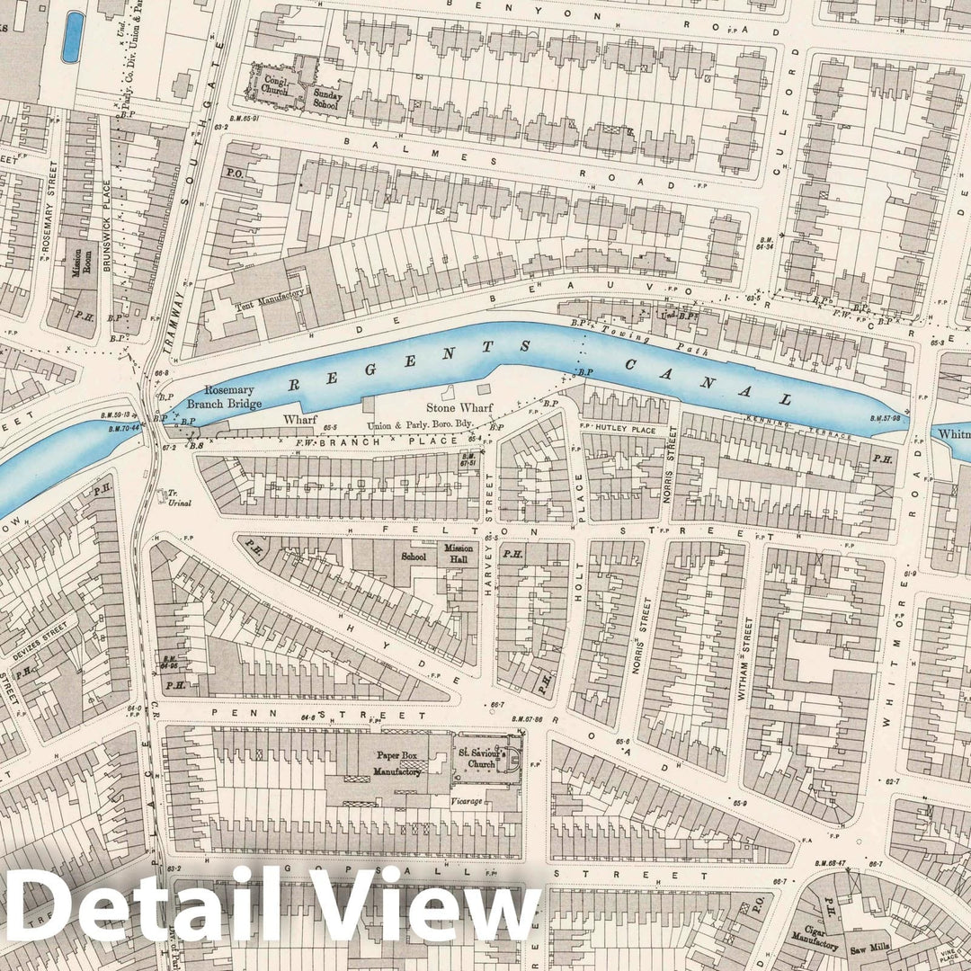 Historic Map : Ordnance Survey Maps, London, Five feet to The Mile. London Sheet VII.26, 1896 City Atlas - Vintage Wall Art