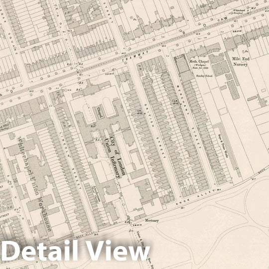 Historic Map : Ordnance Survey Maps, London, Five feet to The Mile. London Sheet VII.50, 1895 City Atlas - Vintage Wall Art