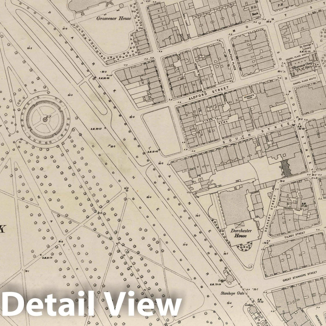 Historic Map : Ordnance Survey Maps, London, Five feet to The Mile. London Sheet VII.71, 1895 City Atlas - Vintage Wall Art