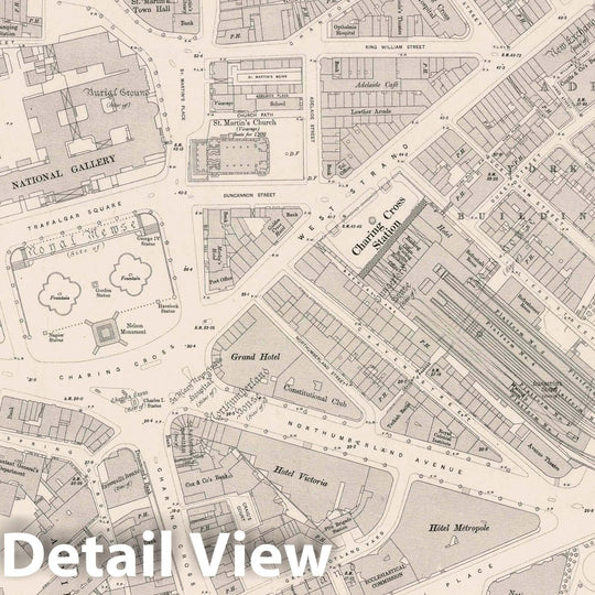 Historic Map : Ordnance Survey Maps, London, Five feet to The Mile. London Sheet VII.73, 1895 City Atlas - Vintage Wall Art