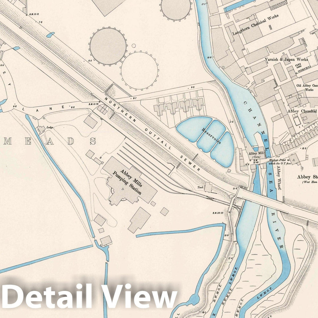 Historic Map : Ordnance Survey Maps, London, Five feet to The Mile. London Sheet VIII.32, 1895 City Atlas - Vintage Wall Art