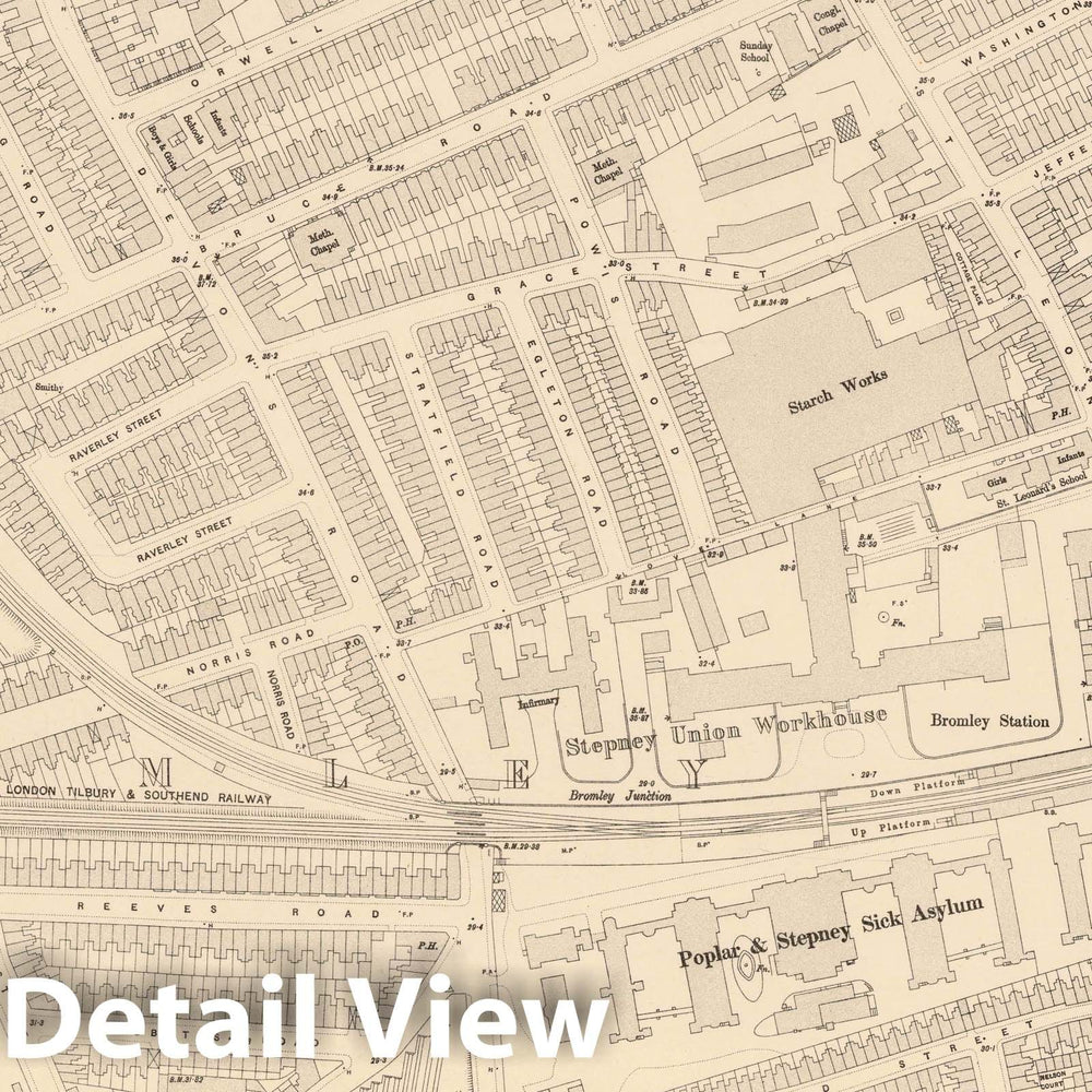 Historic Map : Ordnance Survey Maps, London, Five feet to The Mile. London Sheet VIII.41, 1895 City Atlas - Vintage Wall Art